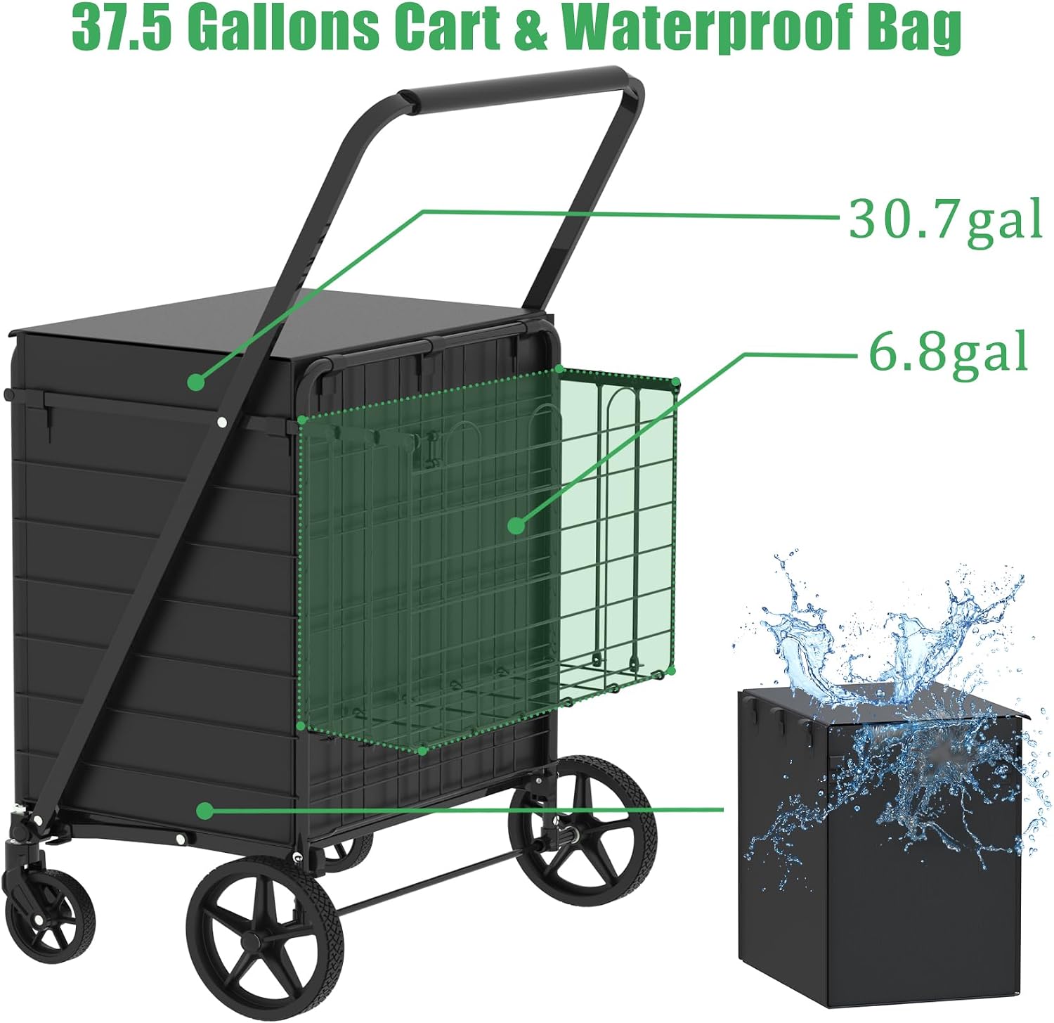 Heavy Duty Folding Shopping Ca - Heavy Equipment Washing 评论和价格