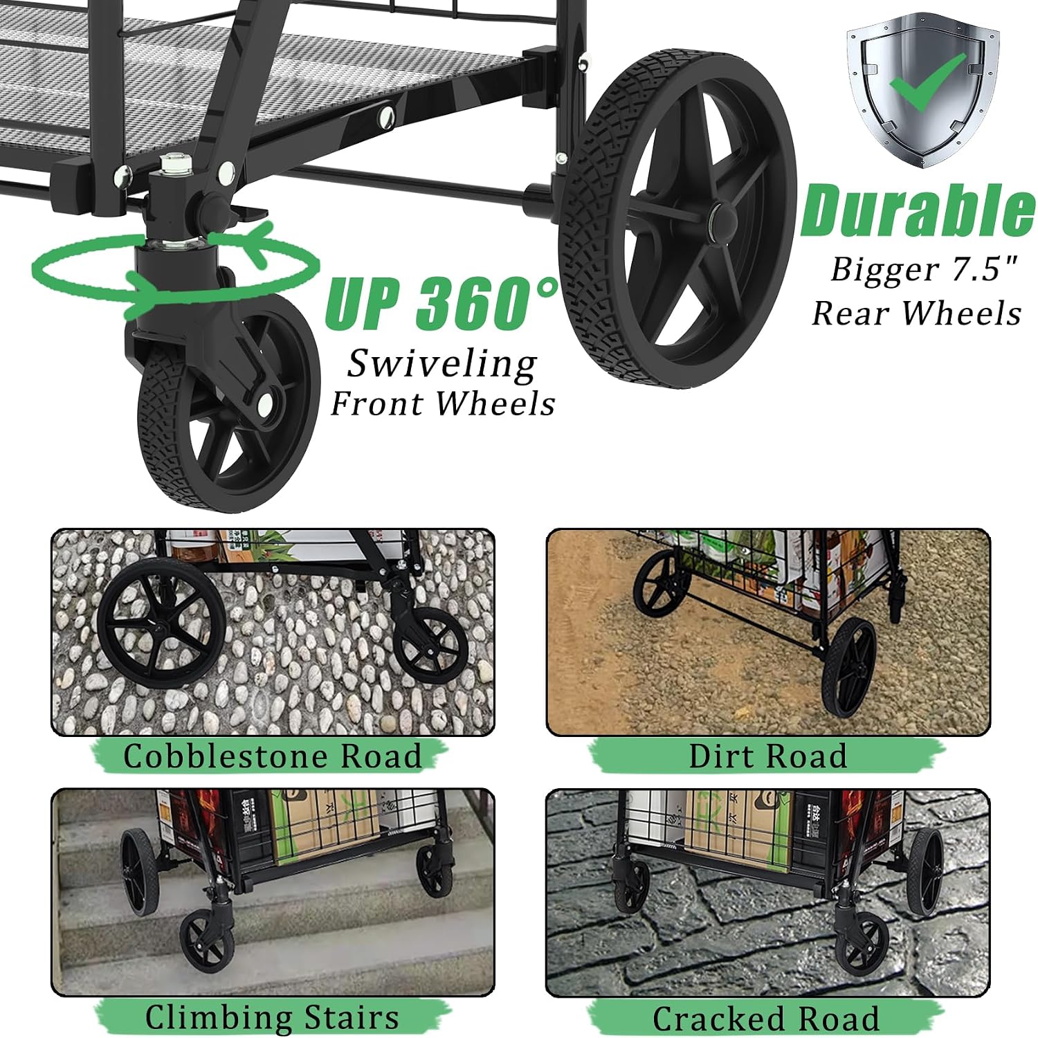 Heavy Duty Folding Shopping Ca - Heavy Equipment Washing 评论和价格