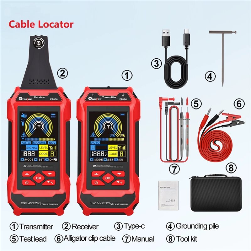 AA51 TOOLTOP ET836 Dual Flashl - Underground Cable Detector 评论和价格