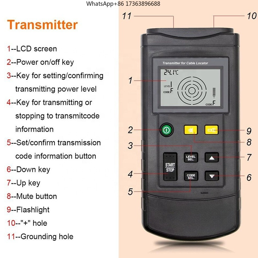 RuoShui 7501 Cable Locator 12V - Underground Cable Detector 评论和价格